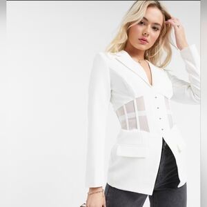 Lavish Alice White Mesh Blazer In Size 4